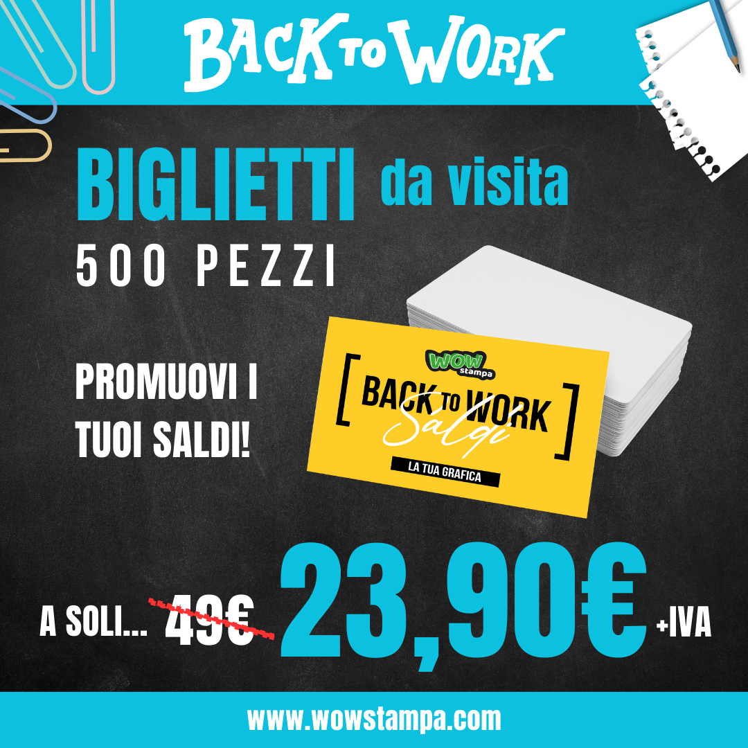 BACK TO WORK - Biglietti da visita 500 pezzi