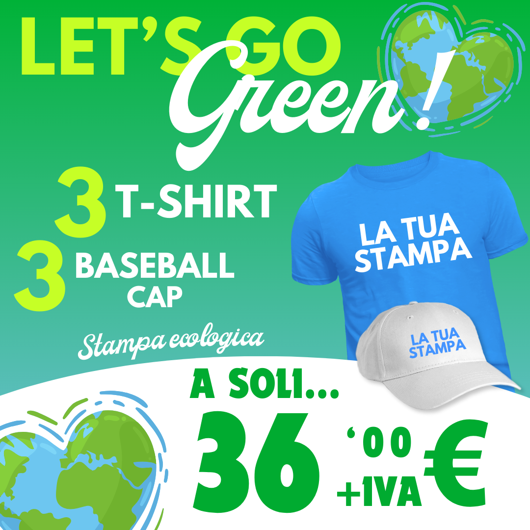 OFFERTA GREEN - 3 T-shirt + 3 Cap