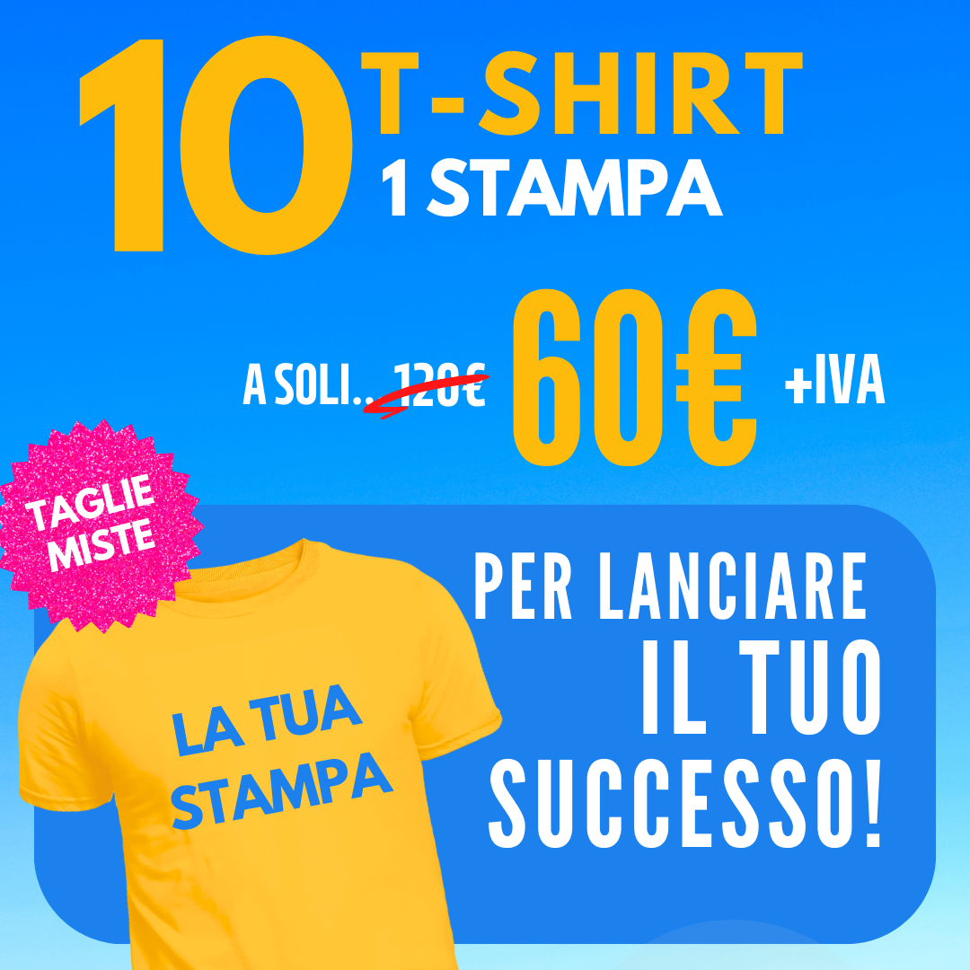 OFFERTA - 10 T-shirt 1 stampa
