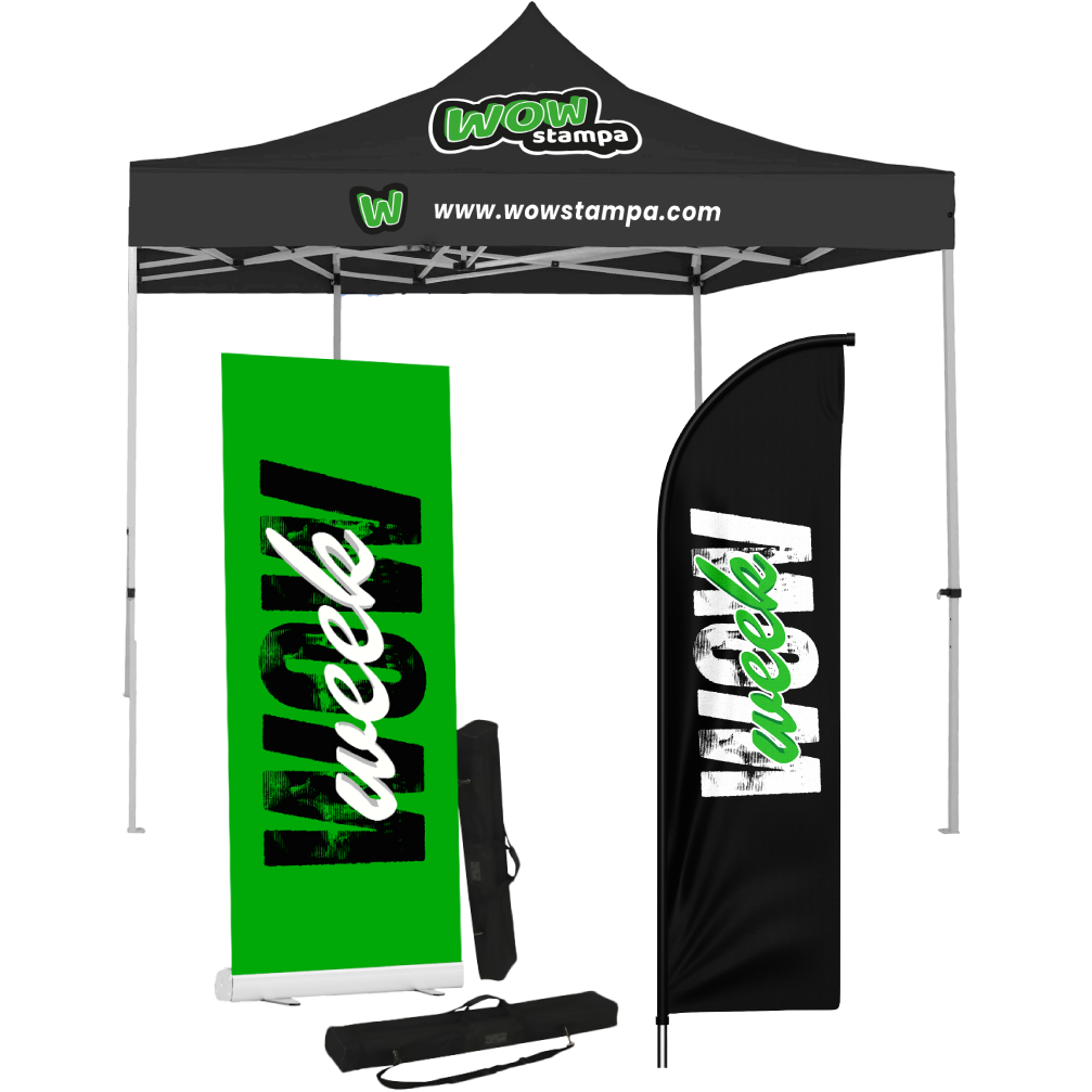 Bundle Gazebo + Roll-up + Bandiera a vela